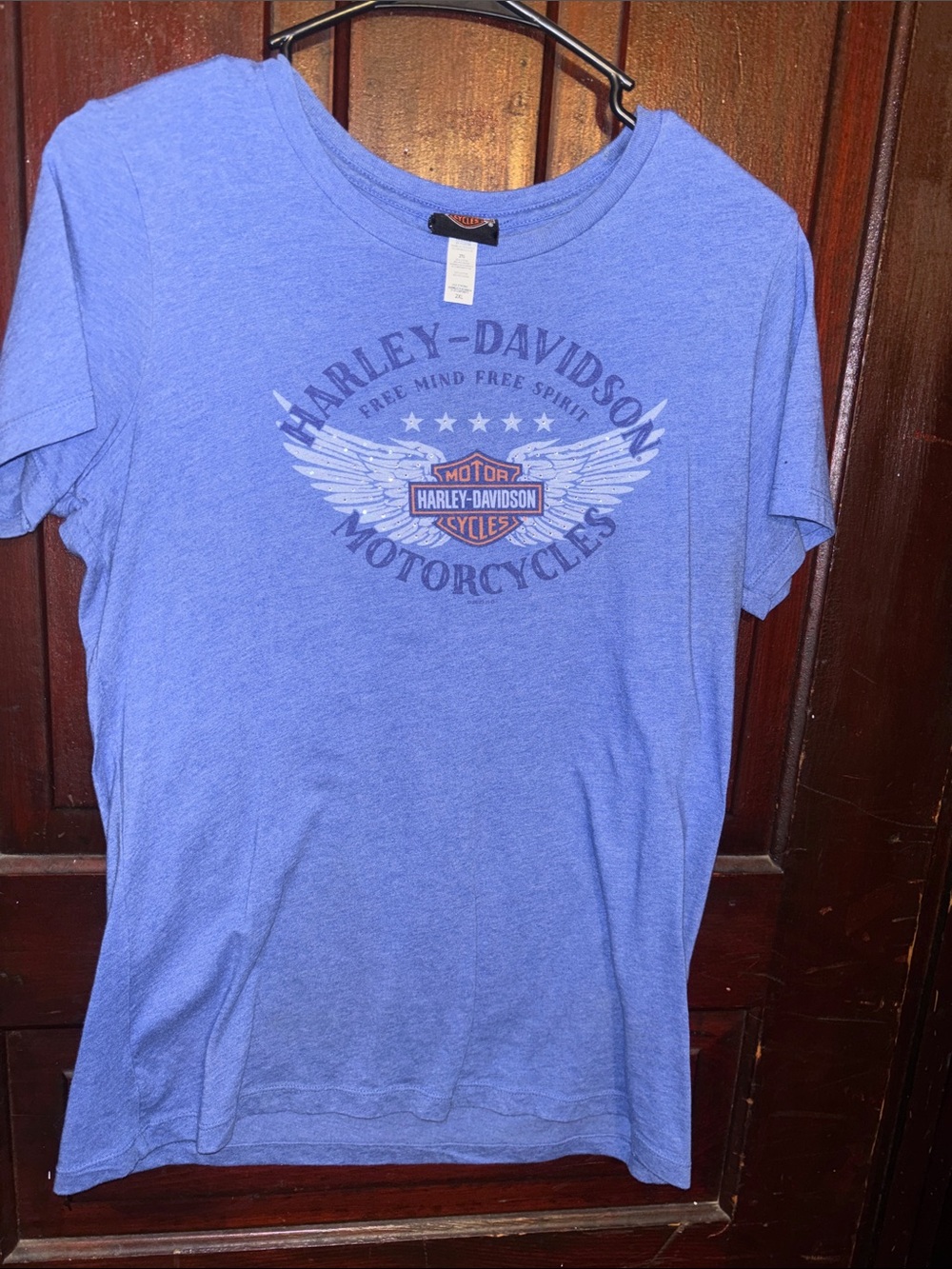 Harley-Davidson Light Blue Graphic Motorcycle Tee
